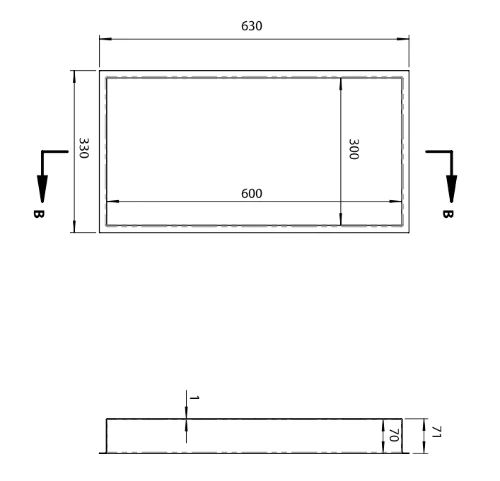 Easylux Vivo inbouwnis 600 x 300 x 70 mm - zwart mat