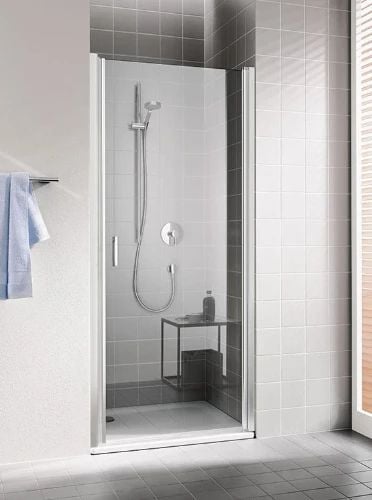 Kermi Cada XS 1WR draaideur 850 x 2000 mm - verstelbaarheid 810-860 mm - veiligheidsglas ESG helder Clean - binnen/buiten open scharnier rechts - profiel : zilver hoogglans