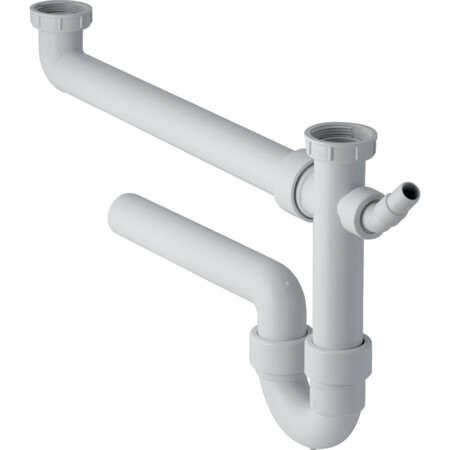 Geberit PP dubbele buissifon 6/4 x 40 mm - wit - met wasmachineaansluiting