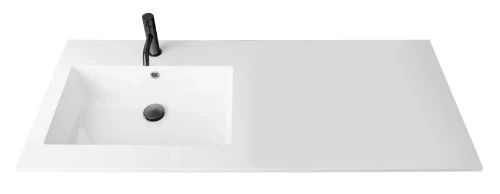 Easylux Quadra wastafelblad kunstmarmer met 1 waskom links 1200 x 500 mm - wit