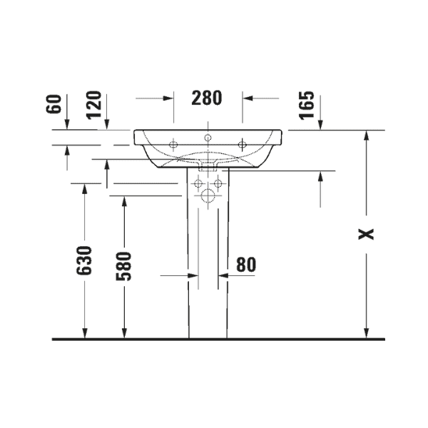 Lavabo Duravit D-Code 550 x 430 mm