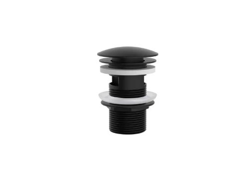Easylux Vivo afvoerplug met overloop - click-clack - open plug - zwart mat