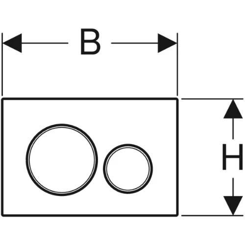 Geberit Sigma 20 bedieningsplaat - wit/wit mat - kunststof - 2 druktoetsen