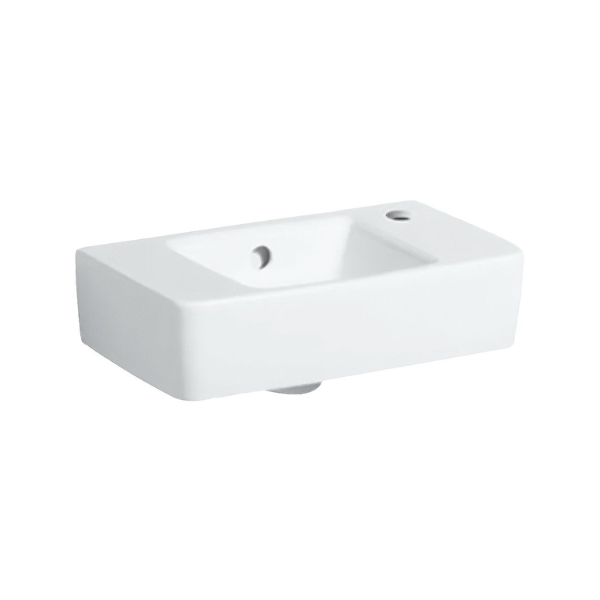 Geberit Renova Compact handenwasser 400 x 250 mm - wit - met kraangat - met overloop