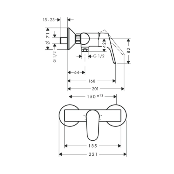 Hansgrohe Focus E² eengreepsdouchemengkraan - chroom