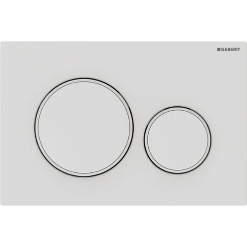 Geberit Sigma 20 bedieningsplaat - easy-to-clean gecoat wit mat gelakt/wit - kunststof - 2 druktoetsen