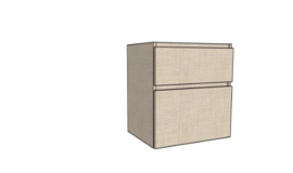 Easylux Klaire 65 - wastafelonderkast met 2 laden 600 x 435 x 650 mm - uitsparing in het midden - linnen