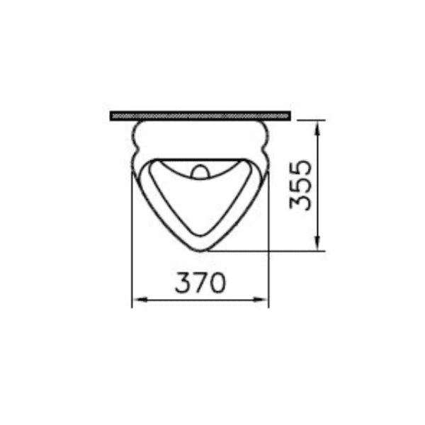Easylux Normus urinoir 365 x 350 x 575 mm - wit antibacterieel - aanvoer achter