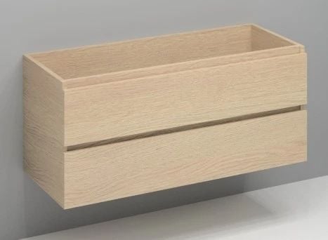 Easylux Kivu wastafelonderkast met 2 lades greeploos 1200 x 475 x 520 mm - smoked oak - rechtse uitsnijding
