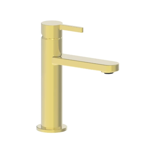 Easylux Vivo wastafelmengkraan met coldstart - rechte uitloop - zonder lediging - Brushed Gold