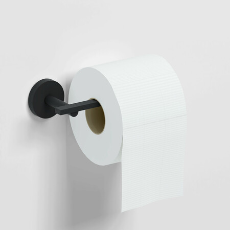 Clou Flat toiletrolhouder zonder klep - zwart mat
