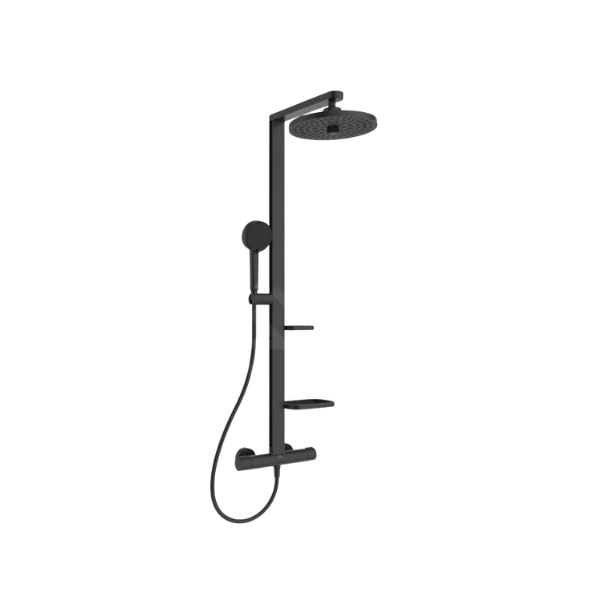 Ideal Standard Alu+ douchethermostaatset - hoofddouche 260 mm - handdouche 100 mm - zwart mat
