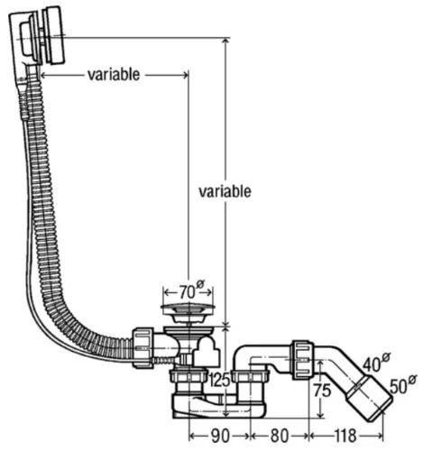 Viega Simplex automatische badlediging 6/4 x 40/50 mm