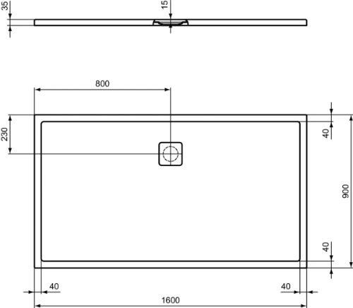 Ideal Standard Ultra Flat Evo douchebak 1600 x 900 x 35 mm - wit mat