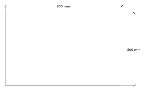 Easylux Kivu wastafelblad HPL 800 x 500 x 18 mm - wit laminaat