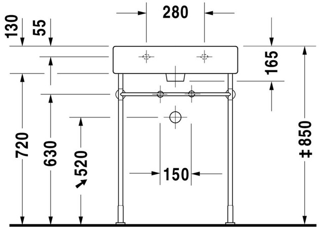 Lavabo Duravit Vero 600 x 470 mm