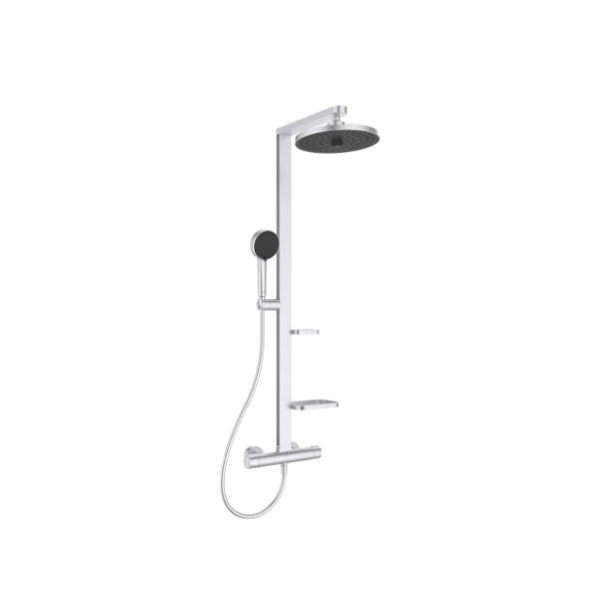 Ideal Standard Alu+ douchethermostaatset - hoofddouche 260 mm - handdouyche 100 mm - silver