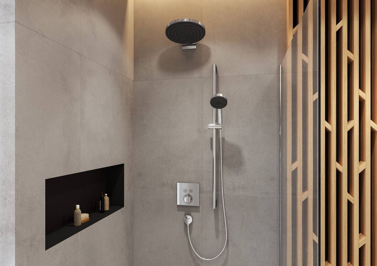 Hansgrohe ShowerSelect afwerkset thermostaat vierkant - chroom - voor 2 systemen
