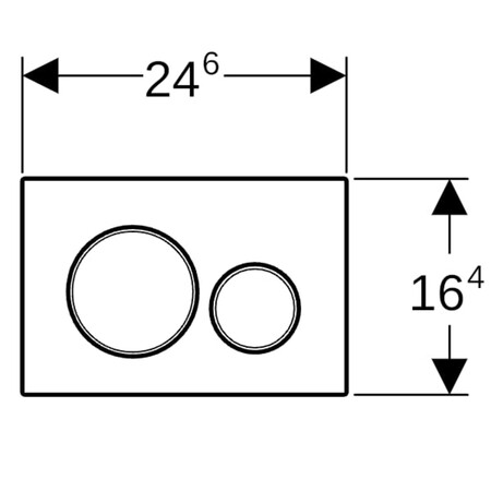 Geberit Sigma 20 bedieningsplaat - wit/wit mat - kunststof - 2 druktoetsen