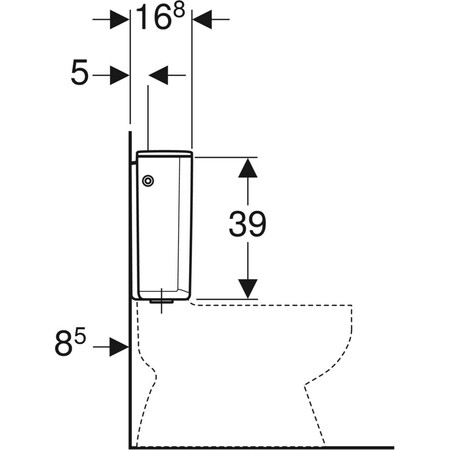 Geberit AP128 universeel spoelreservoir - wit - met 2 bedieningstoetsen 3 of 6/9l spoeling
