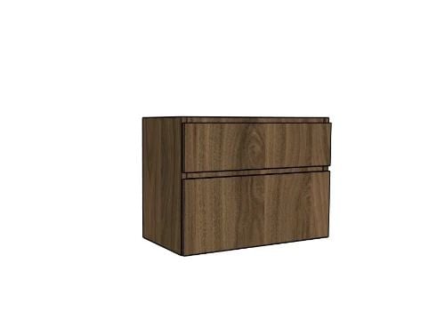 Easylux Klaire 65 - wastafelonderkast met 2 laden 900 x 435 x 650 mm - uitsparing in het midden - walnut