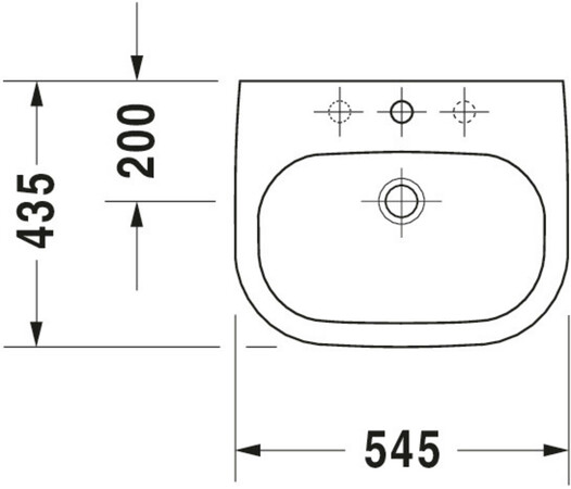 Duravit D-code inbouwwastafel 545 x 435 mm - wit - met overloop