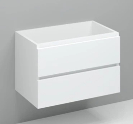 Easylux Kivu wastafelonderkast met 2 laden greeploos 800 x 475 x 520 mm - wit
