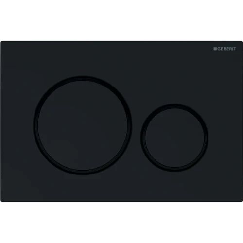 Geberit Sigma 20 bedieningsplaat - jet black ral 9005 - kunststof - 2 druktoetsen designringen in zwart mat