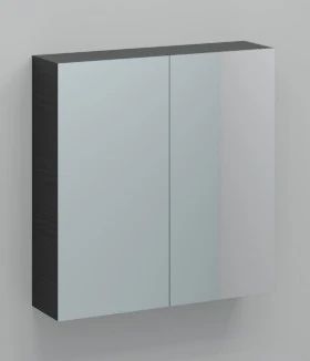Easylux Kivu spiegelkast zonder verlichting met 2 deuren 700 x 720 x 160 mm - raven oak - exclusief combibox