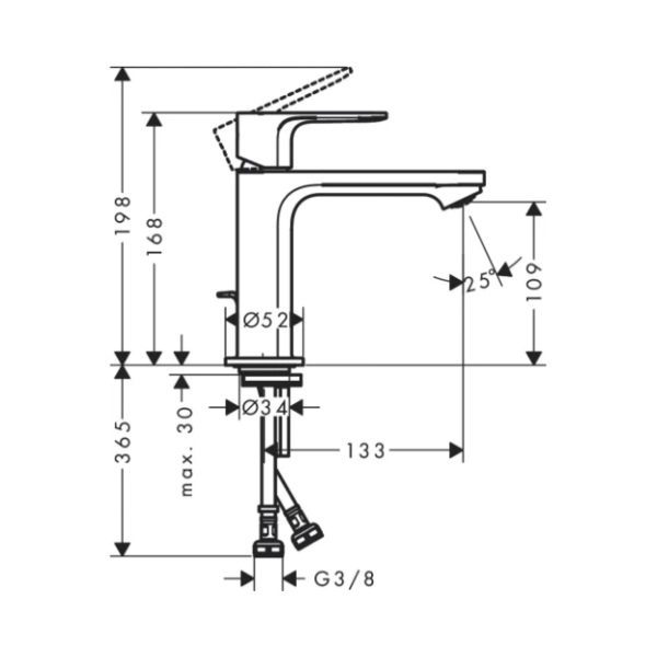 Hansgrohe Talis S 80 eengreepswastafelmengkraan met automatische lediging - coolstart - chroom