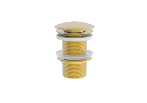 Easylux Vivo afvoerplug zonder overloop - click-clack - open plug - Brushed Gold PVD
