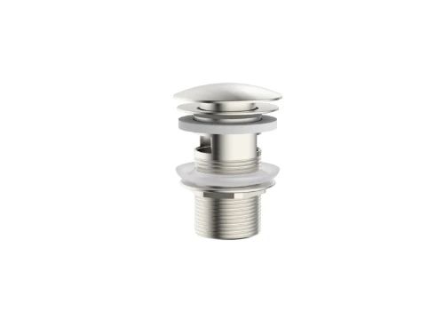 Easylux Vivo afvoerplug met overloop - click-clack - open plug - Brushed Nikkel PVD