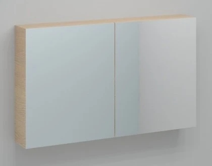 Easylux Kivu spiegelkast zonder verlichting met 2 deuren 1200 x 720 x 160 mm - smoked oak - exclusief combibox