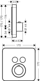 Axor Showerselect afwerkset inbouwthermostaat highflow voor 2 systemen - chroom