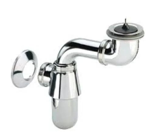 Viega Universal chroom bekersifon met afvoerplug 5/4 x 32 mm - plaatsbesparend - zonder muurbuis - chroom