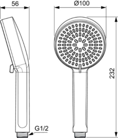 Ideal Standard Alu+ 2jets handdouche rond 100 mm - rose - 8 l/min