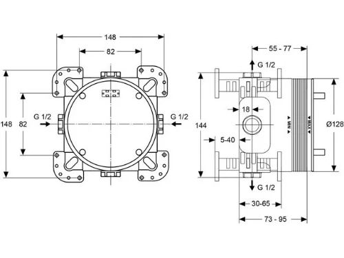 Ideal Standard Ceratherm Easy-box inbouwdeel voor thermostatische mengkraan