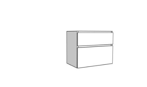 Easylux Klaire 65 - wastafelonderkast met 2 laden 800 x 435 x 650 mm - uitsparing in het midden - wit
