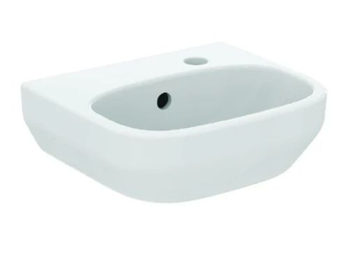 Ideal Standard i.life A handenwasser 350 x 300 mm met doorgestoken kraangat rechts en met overloop - Glossy White
