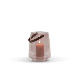 Hurricane glas lila met leren handle L
