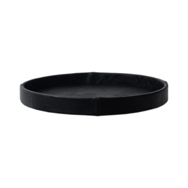 Dienblad Leer Croc Zwart Rond small
