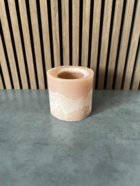 Kaars windlicht mosterd 15x15 cm