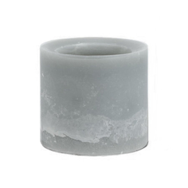 Kaars windlicht grijs 15x15 cm