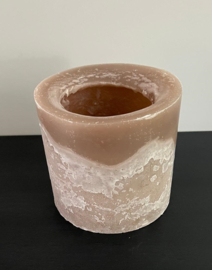 Kaars windlicht roestbruin 15x15 cm