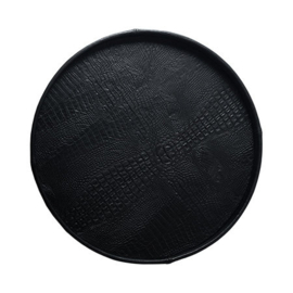 Dienblad Leer Croc Zwart Rond small