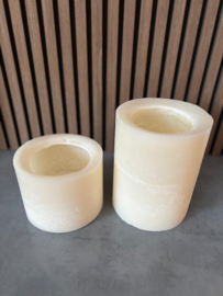 Kaars windlicht ivoor 19x15 cm
