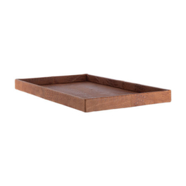 Dienblad Leer Croc Bruin Rechthoek