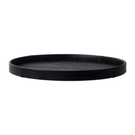 Dienblad Leer Croc Zwart Rond large