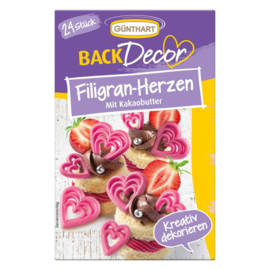 Gunthart Chocoladedecoratie Hartjes Roze 24st