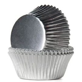 House of Marie baking cups Folie Zilver pk/24